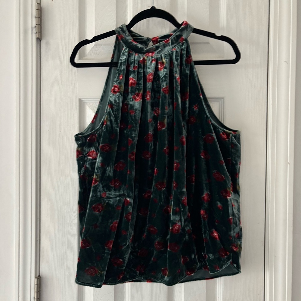 Loft Floral Velvet Halter Top